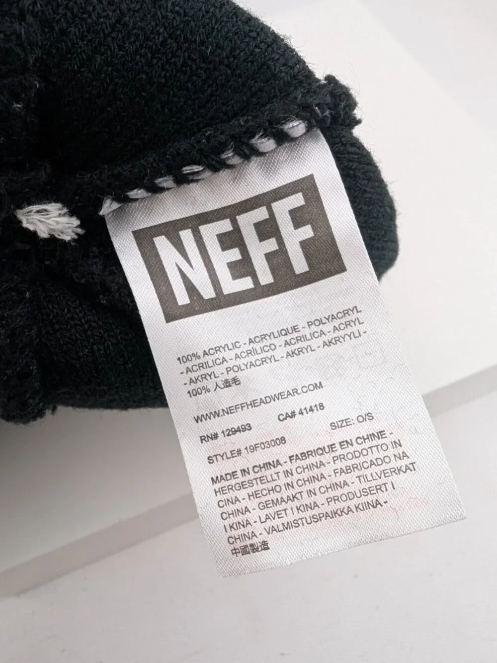NEFF Mushroom Beanie Black with Green Pom Pom Cap Knit Hat Acrylic Unisex